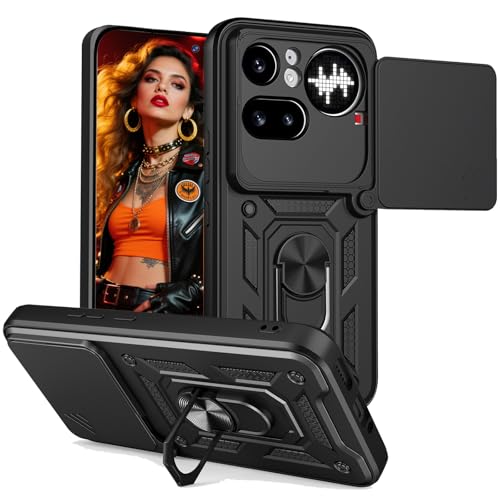 Ephoou for Nothing Phone 4a Pro 5G Case with Slide Camera Cover SJ Black
