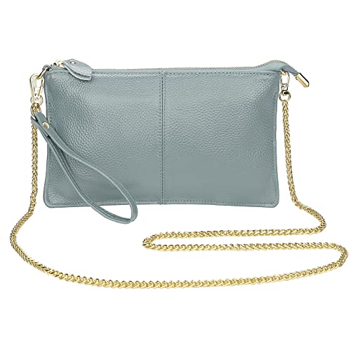 Image of Uromee Genuine Leather Wristlet Wallet Clutch Purses with Detachable Chain