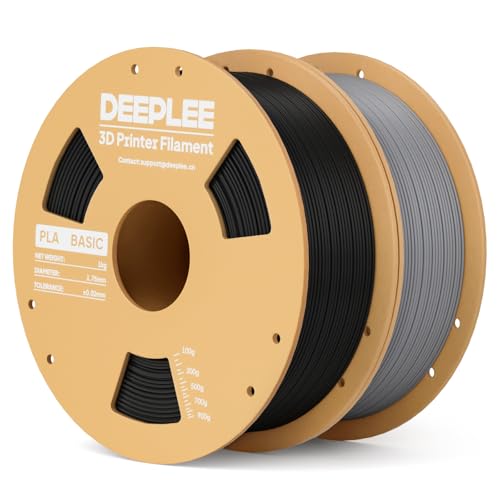 Image of PLA Basic 1.75mm 3D Printer Filament 1KG Black and 1KG Grey
