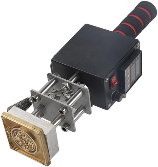 Embossing Machine 110V 500W Handheld Portable Hot Stamping Branding Machine Heat Press Digital Leather Tool Paper Wood Custom Logo Food Foil Stamp Printer (Precise Location 5-7cm)