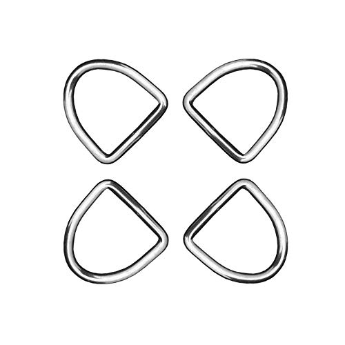 4 Pack Stainless Steel 316 D Ring Welded 4mm x 30mm (5 32  x 1 3 16 ) Marine Grade Dee (4)