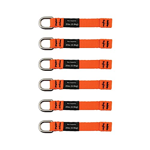 Ergodyne Squids 3700 Web Tool Tail Attachments, 6-Pack, 2 Pounds, Medium Length|4.5,Orange