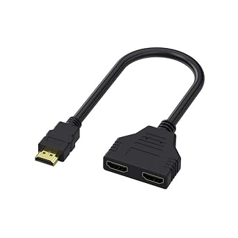 Elecbee HDMI Splitter Adapter Cable 1 Male to 2 Female Out HDMI 1080P Dual Output for HDTV HD, Monitors, Game Consoles, Support Two TVs
