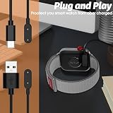 Ermorgen kabel USB-A + 1 m kompatybilny z Huawei Watchfit 3/Fit 2/ładowarka, odporna na zużycie, czarna