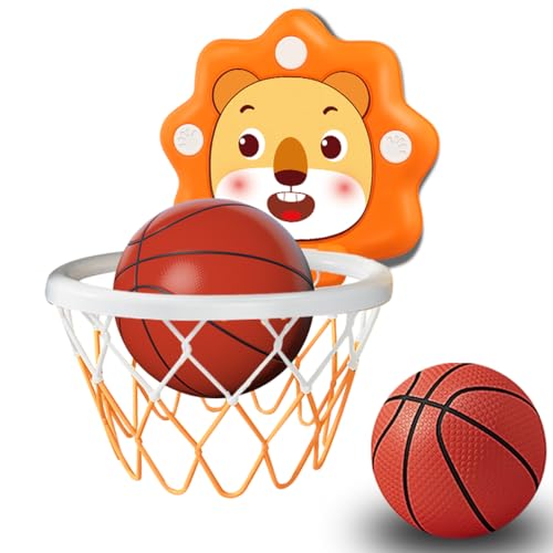 Toddler Kids Basketball Hoop Indoor Toys Scoreboard Portable Design Adjustable Height Christmas Birthday Baby Toddler Kids Boys Small Mini Basketball Hoop Gifts Toys (Orange Small)