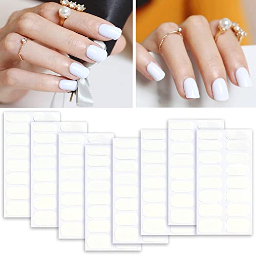128 Pieces White Full Nail Polish Strips, 3D Self Adhesive Solid White Shiny Nail Wrap Full, Waterproof Design Nail Decal For Women Girls Diy Decor With 3 Pcs Nail File Craft Decoration Tips（8 Sheets） #TOP1