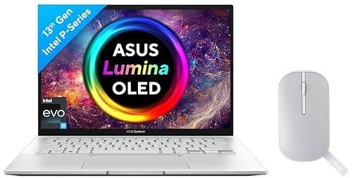 Image of ASUS Zenbook 14 OLED (2023), Intel Core EVO i5-1340P 13th Gen, 14 inch (35.56 cm) 2.8K 90Hz OLED, (16GB RAM & 512GB SSD), UX3402VA-KM542WS Marshmallow MD100 Mouse (Gray)