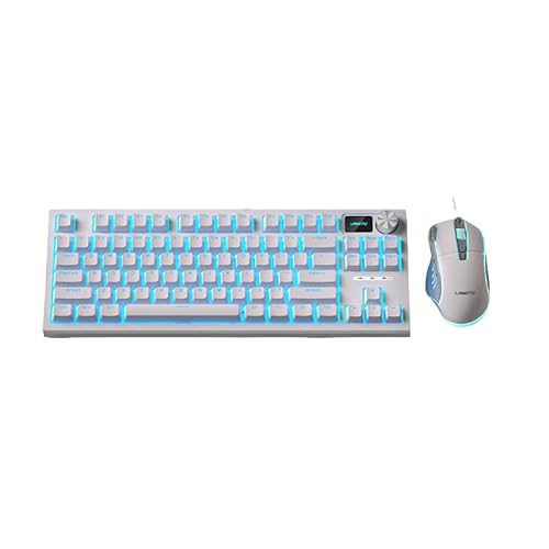 Tastiera meccanica a 84 tasti sostituibile a caldo cavo USB-C retroilluminazione RGB compatibile con bianco e grigio