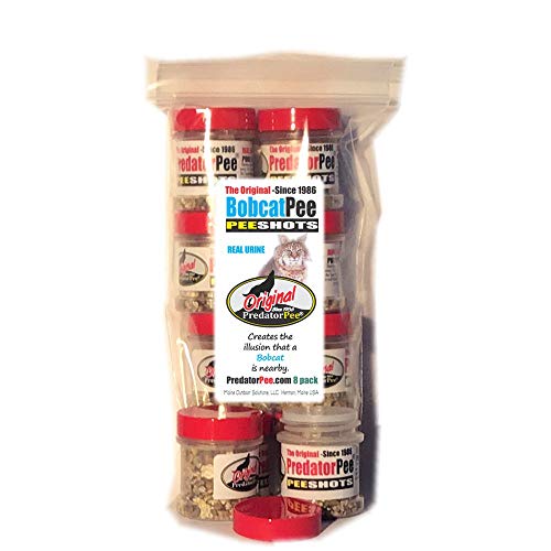 PredatorPee Bobcat Pee Shots - Territorial Marking Scent - Creates Illusion That Bobcat is Nearby - 8 Pack