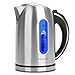 Produktbild Aigostar King - Wasserkocher Edelstahl 1,7 liter, Elektrischer Wasserkocher mit Kalkfilter, LED Beleuchtung Wasserstandsanzeige, 2200 Watt, Verdecktes Heizelement, Abschaltautomatik, BPA frei
