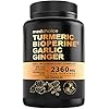 4-in-1 Turmeric and Garlic Supplements with Bioperine 2360 mg (120 ct) Turmeric Ginger Root Capsules with Garlic - Turmeric Curcumin with Black Pepper for Joint, Digestion & Immune Support (Pack of 1)