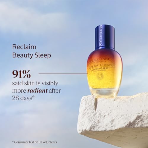 Image of L'Occitane Immortelle Overnight Reset Serum Mini,5 ml |Anti-Aging Night Serum with Immortelle, Acmella & Gardenia Extracts | Lifts, Soothes Fine Lines & Restores Radiance | Premium Clean Beauty