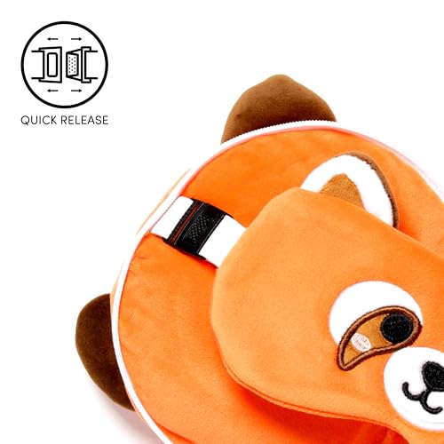 Puckator Relaxeazzz Red Panda Round Plush Travel Pillow & Eye Mask - Sleep Eye Mask Masks - Kids Travel Accessories For Sleeping Airplane - Flight Plane Neck Pillow Pillows - Image 4