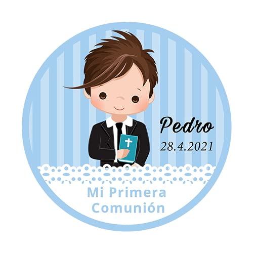 weiyou Pegatinas Comunion Personalizadas Nino,Pegatinas Personalizadas Logo,Holy Communion Stickers,Holy Communion Decorations,Communion Stickers Baby Shower (B,2.5cm-140pcs) Cover