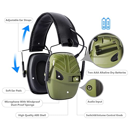 Dison Shooting Ear Protection Ear Muffs, Electronic Ear Protection For Shooting Earmuffs,Ear Muffs For Noise Reduction For Adults #TOP3