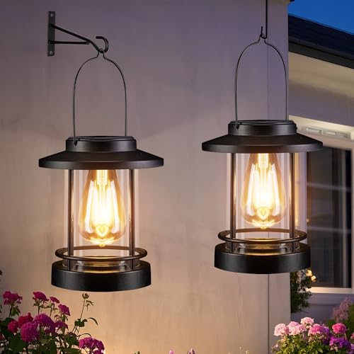 pearlstar 2pk Solarlampen FüR AußEn HäNgend, Solarlaterne FüR AußEn Garten HäNgend,Ip44 Waterproof Solar Laternen FüR DraußEn,For Wanddeko Outdoor, Garten, Balkon, Terrassen Deko Lampions Solar