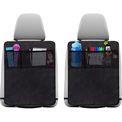 Taylor & Brown Car Seat Kick Mat Protector - Universal Back Seat Protector for Kids, Car Pocket for Baby & Toddlers, Waterproof & Stain Protection for Upholstery - Set of 2 Kick Mats