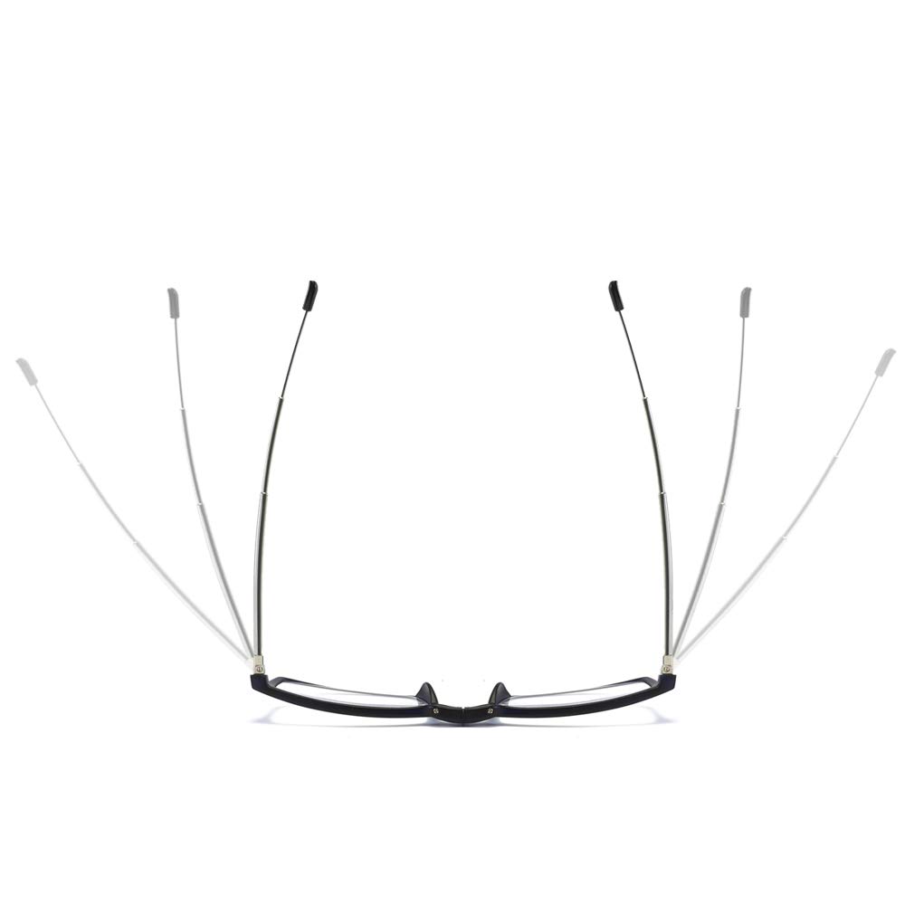 KoKoBin Pieghevole Anti Luce Blu Occhiali da Lettura Per uomo e donna con fionda specchio telescopico gambe con una scatola portatile Per viaggiare (blu, 2.5)