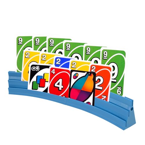 Gatphy Kartenhalter Spielkarten 3 Rampen Spielkartenhalter zum Hinstellen Stackbar mit Magnetische Montage Spielkartenhalter Poker für Feiern Senioren Kinder Arthritis (2 x Blau)