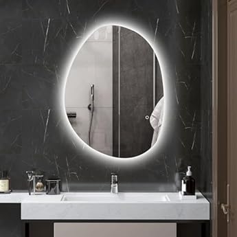 Foto di HOMCOM Specchio Bagno con Luci LED a 3 Temperature di Colori, 80x60cm Specchio da Parete Moderno Retroilluminato Reversibile con Antiappannamento Funzione Memory in Vetro Temperato, IP44, Argento