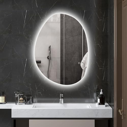 HOMCOM Specchio da Bagno con Luci LED Dimmerabile 3 Temperature