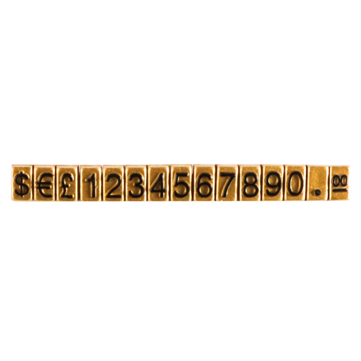 Ieron 10pcs Digital Price Tags US Dollar Euro Pound Pentagonal Combination Plastic Digital Grain Price Tag for Jewellery Watches Rings Pricing Display Kit Gold - Image 2