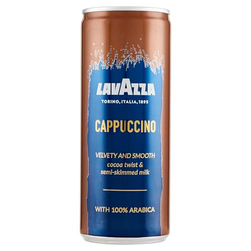 Lavazza, Ready to drink Cappuccino, Café Frío Listo para Beber, Gusto Suave y Aterciopelado, con Café 100% Arábica, Leche Semidesnatada y Delicioso Cacao, 250 ml