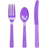 DecorRack 96 Piece Plastic Cutlery Set -BPA Free- Disposable Plastic Silverware, Heavy Duty Utensils...