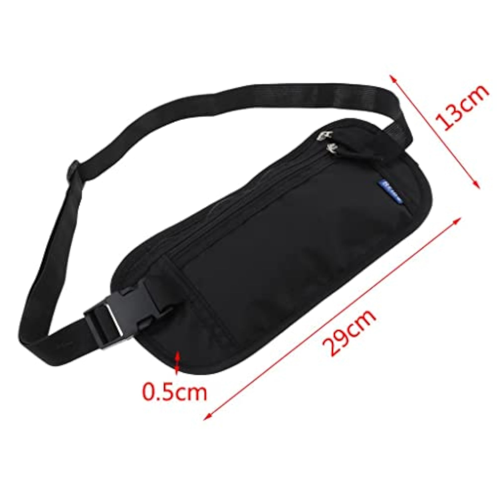 Travel RFID Blocking Black Waterproof Waist Wallet