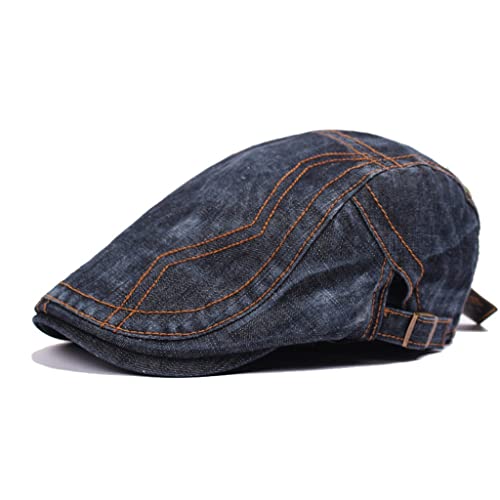 Casquette de canard en denim protégeant du froid automnal avec style patchwork rétro
