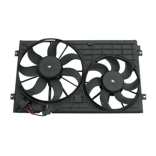 CNAYUID Radiator and Condenser Cooling Fan Blade Plastic Motor Assembly L4 L5 for Audi for TT 1.8L 2006 2011-2013 & 2.0L 2007-2013 for TT RS Quattro 2.5L 2011-2014 for TTS Quattro 2.0L