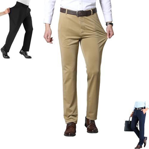 OWTERY Calormas Mens Pants, TimelessFlex-Men's High Stretch Straight Fit Pants,Calormas Mens Dress Pants,Mens Casual Pants (Khaki,40)