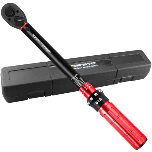 ATsafepro トルクレンチ バイク 5-60N.m,9.5mm差込角, 工具トルクレンチ 3/8" 精度 ±3% 自動車用、自電車、オートバイ、機械の整備作業工具 校正証明書・日本語取扱説明書・がレンチ工具収納ボックス付属