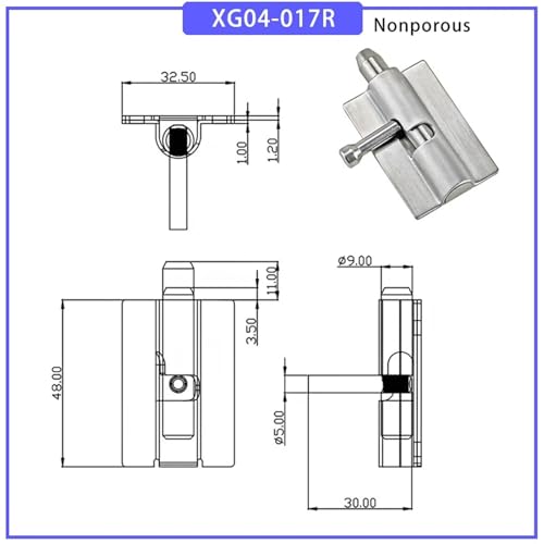 Serrure de porte à ressort en acier inoxydable 304 finition brossée - 3