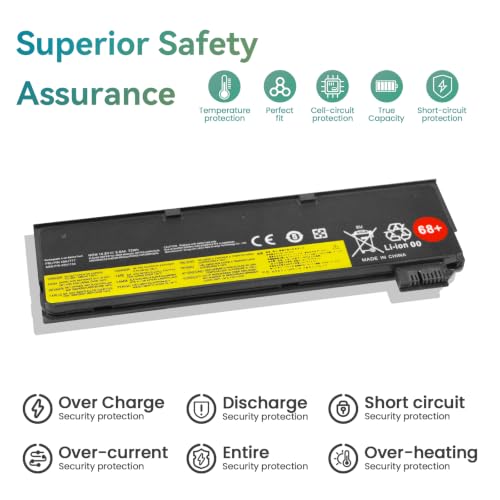 K KYUER High Capacity 72Wh 68+ 0C52862 0C52861 Bateria do Lenovo ThinkPad T440 T440s T450s T460 T460p T470p T550 T560 X240 X250 X250 60 x 2 70 W550 W550s L450 L460 L470 P50s 45N1126 45N1127 Bateria