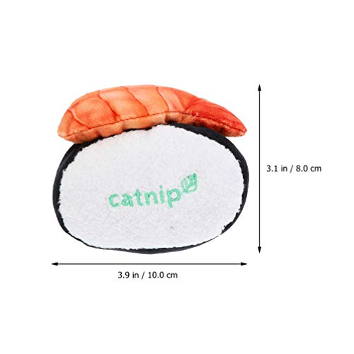 ULTECHNOVO 3Pcs Gato Catnip Brinquedos De Pelúcia Sushi Gato Mastigar Brinquedo Mordida-Resistente M