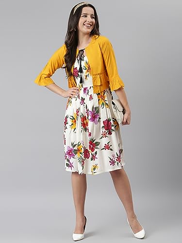 Image of DEEBACO Women Floral Printed Shrug Dress