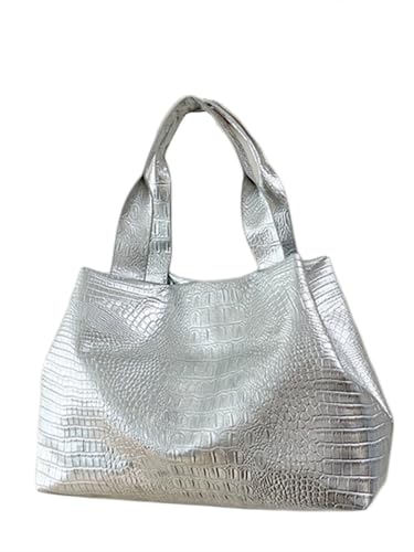 Women's Crocodile Pattern Tote Bag PU Leather Evening clutch Purse Fashion Shoulder Bag