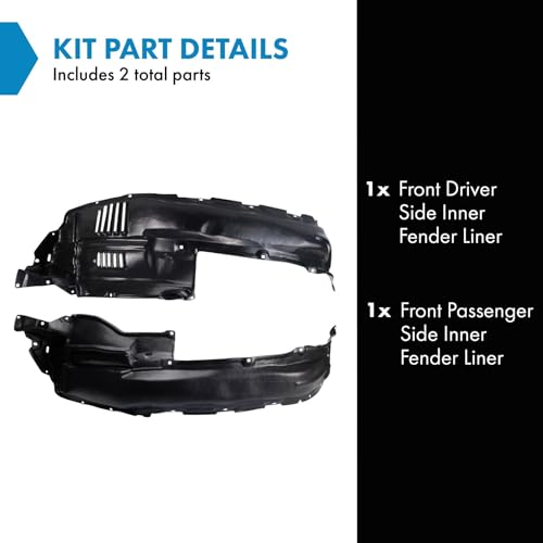Image of TRQ Front Inner Fender Liner Set Compatible with 2014-2023 Toyota 4Runner TO1248202 TO1249202
