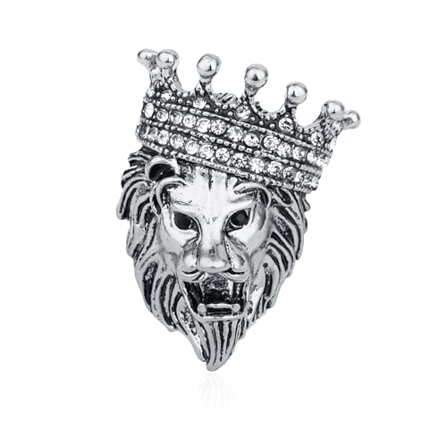 Image of Lion Vintage Men Brooch Pins for Suits Pin Women Brooch Pin Animal Lapel Pin Safety Pin Punk Suit Tie Pin Husband Boyfriend for Valentine's Day Anniversary Birthday Gifts