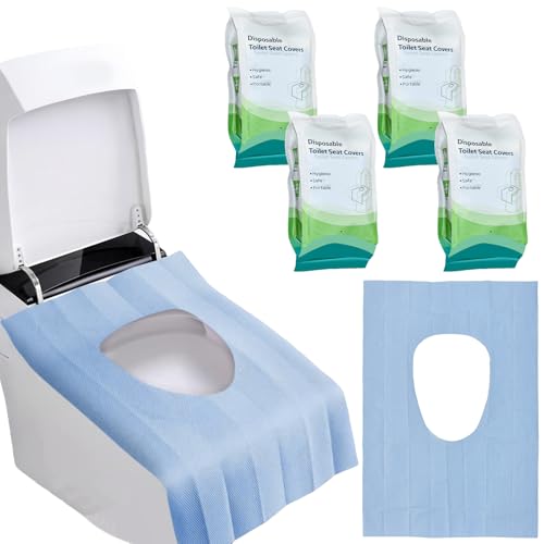UHETLET 40 PCS Protector WC Desechable, Fundas Desechables para Asiento de Inodoro, Fundas Desechables para WC para Adultos y Niños, Cubierta de Asiento de Inodoro para Viajes Hoteles Baños Públicos