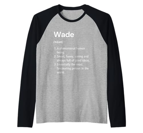 Wade Definición de nombre Diccionario divertido Camiseta Manga Raglan