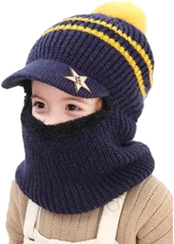 Kids Winter Hat Baby Boys Knit Hat Baby Girls Thick Scarf Earflap Hood Scarves Skull Caps 2-7 Years image 5