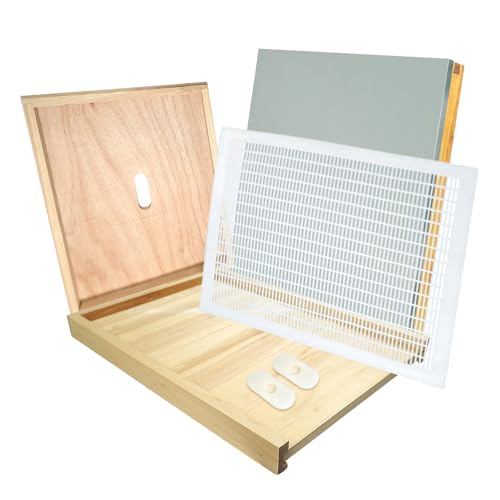 BeeQuestify 6 Pcs Beehive Parts Kit Natural Wood for 10