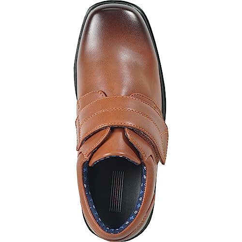 bravo! Boy Classic Slip-on Loafer and Lace-up Oxford William Kid Dress Shoe School Uniform with Removable Insole and Square Toe Black Brown Black Patent2