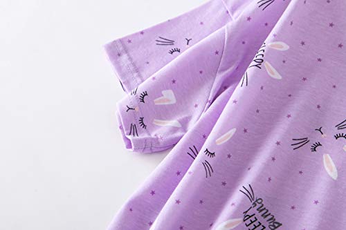 Pnaeong Women Pajama Set Sleepwear Tops With Capri Pants Casual And Fun Prints Pajama Sets Sy296-Purple Rabbit-Xl #TOP2