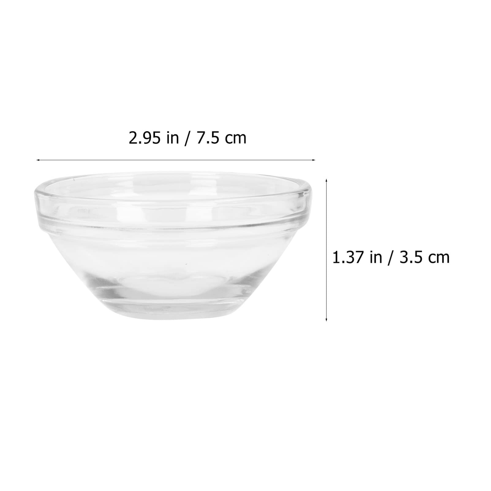 JOEBO Set di 10 ciotole in vetro, 7,6 x 3,5 cm, mini ciotole impilabili in vetro per preparazione della cucina, dessert, salse, insalata, caramelle