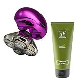Skull Shaver Butterfly Kiss Pro (Purple) and Herbal Shaving Cream, Best Gifting Combo