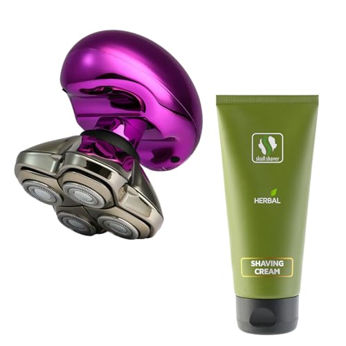 Skull Shaver Butterfly Kiss Pro (Purple) and Herbal Shaving Cream, Best Gifting Combo