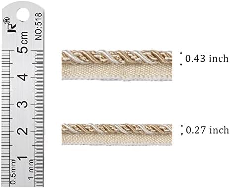 image for BEL AVENIR 0.43 inch 13 Yards Twisted Lip Cord Trim Basic Sewing Luxur